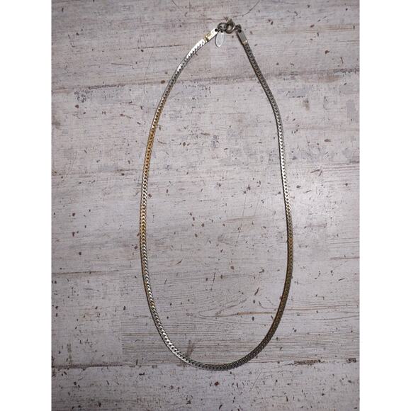 Vintage Signed Medici Silver Tone Chunky Diagonal Chain Link Necklace 19" - Picture 2 of 6
